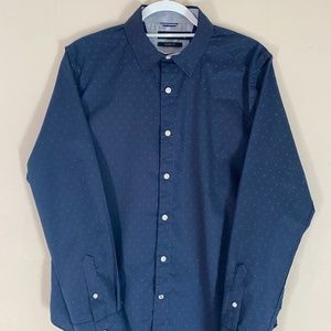 Nautica Dress Shirt (navy/green, medium)
